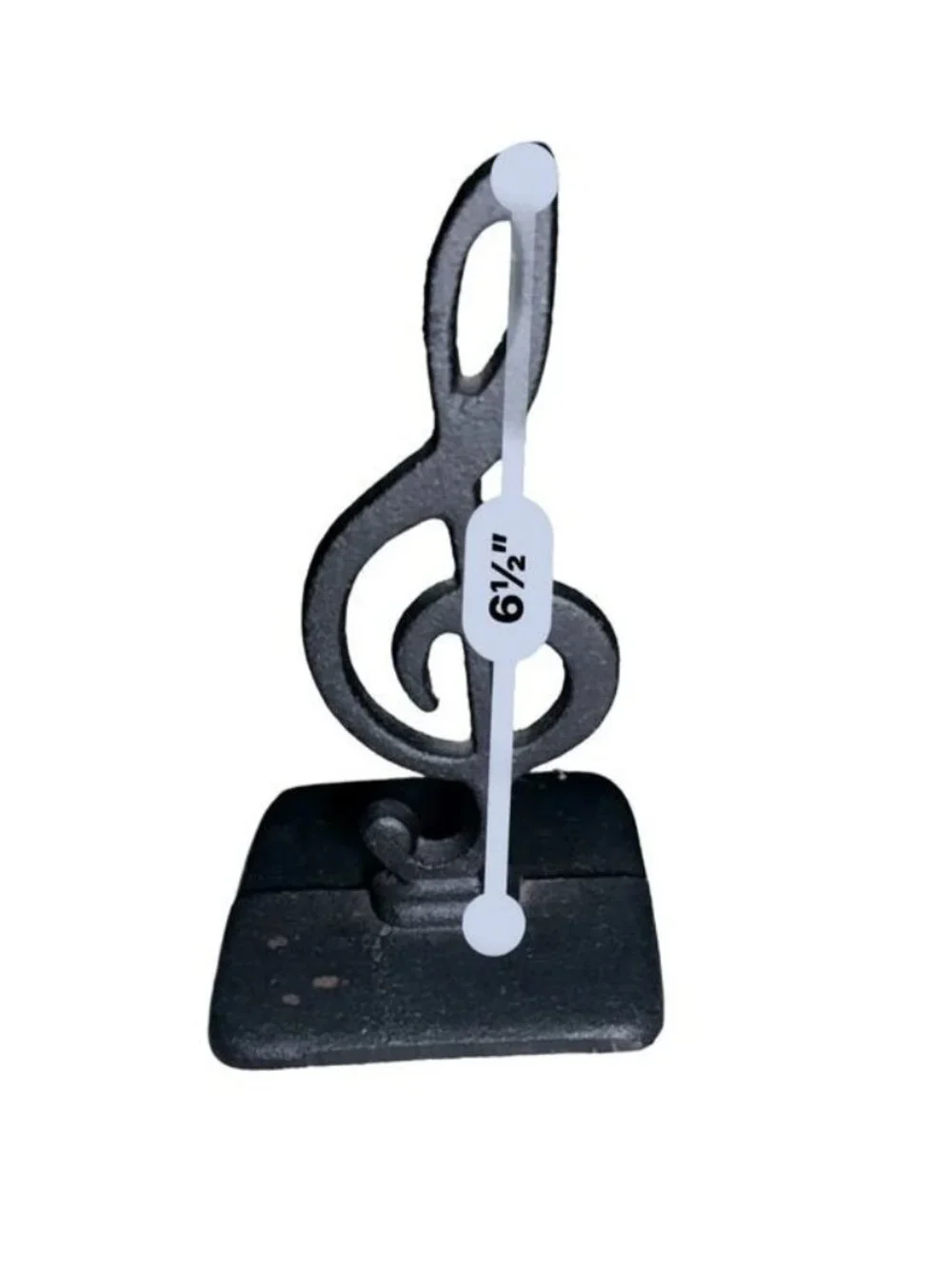 Vintage Musical Treble Clef Cast Iron Bookends Black 6.5